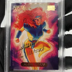 PSA 6 Marvel Card Jean Grey 45Gold Signature Upper Deck Masterpieces 1994 [6] - Image 2