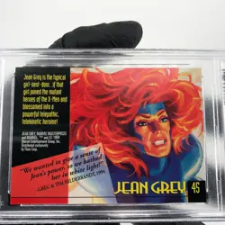 PSA 6 Marvel Card Jean Grey 45Gold Signature Upper Deck Masterpieces 1994 [6] - Image 4