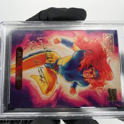 PSA 6 Marvel Card Jean Grey 45Gold Signature Upper Deck Masterpieces 1994 [6] - Image 5