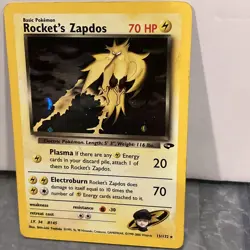 Rocket's Zapdos 15/132 Gym Challenge Holo Pokemon Card Played Vintage - Image 3