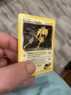 Rocket's Zapdos 15/132 Gym Challenge Holo Pokemon Card Played Vintage - Image 5