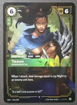 Riftbound League Of Legends Origins Foil Card OGN 76 Yasuo - Image 1