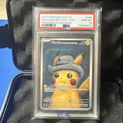 2023 POKEMON SVP POKEMON X VAN GOGH PROMO #085 PIKACHU WITH GREY FELT HAT PSA 10 - Image 1