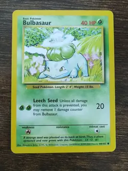 Pokemon Bulbasaur 44/102 Base Set UK Print 1999-2000 - Image 1