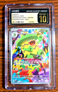 Ludicolo Illustration Rare #095 - CGC PRISTINE 10 - Phantasmal Flames - Pokemon - Image 1