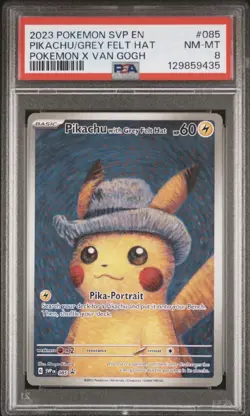 Pokemon Pikachu with Grey Felt Hat 085 SVP Promo English PSA 8 Scarlet & Violet - Image 1