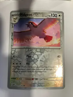Pidgeot 018/165 Scarlet & Violet 151 Pokemon Reverse Holo Foil Rare - Image 1