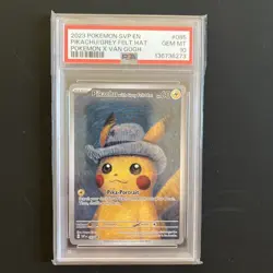 2023 POKEMON SVP EN-SV BLACK STAR PROMO #085 PIKACHU WITH GREY FELT HAT PSA 10!! - Image 1
