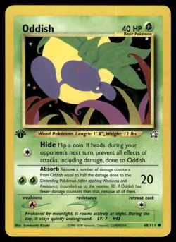 Pokemon Cards Oddish 68/111 1ST EDITION Neo Genesis WOTC Common NM - Image 1