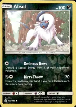 Pokemon Reverse Holo Absol SM - Cosmic Eclipse 133/236 - Image 1