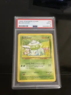 1999 Pokemon Base Set Bulbasaur PSA 9 Mint, 44/102, English, Shadow - Image 1