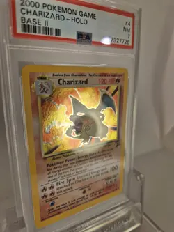 Pokemon TCG Charizard Base Set 2 Holo Rare Graded PSA 7 Card 4/130 NM WOTC - Image 2