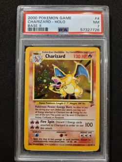 Pokemon TCG Charizard Base Set 2 Holo Rare Graded PSA 7 Card 4/130 NM WOTC - Image 4