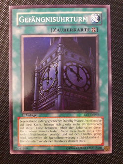 Yu-Gi-Oh! Gefangnisuhrturm, EOJ-DE048, Super Rare, 1. Auflage, Deutsch, EX - Image 1