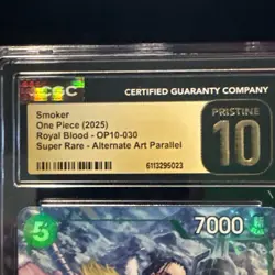 Smoker OP10-030 CGC PRISTINE 10 SR Alt Art Holo - One Piece Royal Blood EN - Image 2
