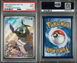 2025 POKEMON WHT EN-WHITE FLARE ILLUSTRATION RARE #140 TRUBBISH PSA 9 - Image 1