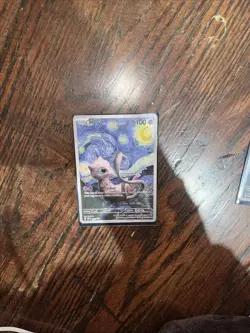 Pokemon Mew Starry Night Van Gogh Beautiful Moon ACG Star Trading Card - NM - Image 1