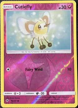 Cutiefly 95/147 Sm-Burning Shadows Reverse Holo - Pokemon Card - Image 1