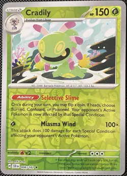 Cradily 006/142 Sv07: Stellar Crown Reverse Holo - Pokemon Card - Image 1