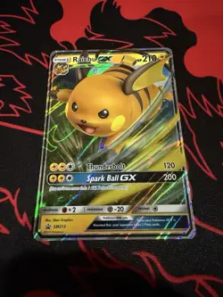 Pokemon TCG Raichu GX SM213 Black Star Sun Moon Promo Holo Card - Image 1