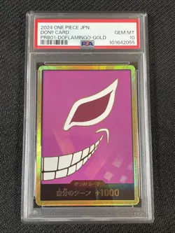 One Piece TCG PSA 10 DON!! CARD PRB01 DOFLAMINGO-GOLD - 2024 JAP JAPANESE - Image 1