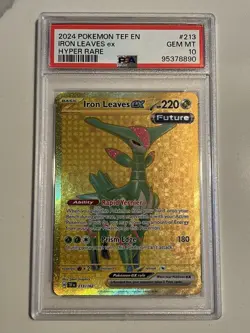 Pokemon 2024 Temporal Forces Iron Leaves EX Hyper Rare Card 213/162 PSA 10 - Image 3