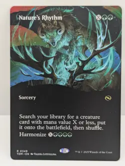 Tarkir: Dragonstorm - Nature's Rhythm - Sorcery - Rare - Borderless - Tdm 349 - - Image 1
