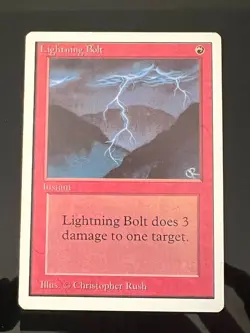 Magic the Gathering MTG Unlimited Lightning Bolt LP+ (Beta Bob) - Image 1