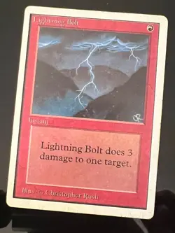 Magic the Gathering MTG Unlimited Lightning Bolt MP (Beta Bob) - Image 1