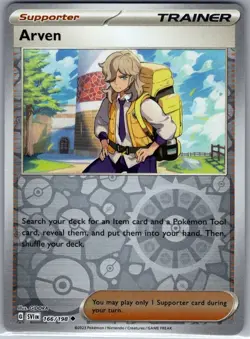 Arven - 166/198 Reverse Holo SV01: Scarlet & Violet Base Set - Pokemon Card - NM - Image 1