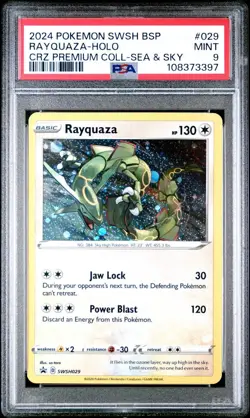 2023 Crown Zenith Sea & Sky Premium Collection Promo #029 Rayquaza Holo PSA 9 - Image 1