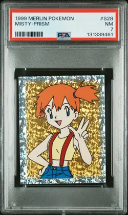 PSA 7 NM 1999 MERLIN POKEMON S28 MISTY-PRISM - Image 1
