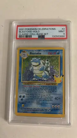 Blastoise 02/102 TCG Pokemon Celebrations Classic Collection PSA 9 - Image 1