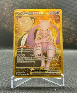Pokemon SV10 Destined Rivals Team Rocket's Mewtwo ex 240/182 Gold Hyper Rare - Image 1