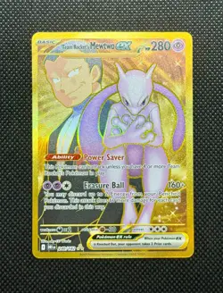 Pokemon SV10 Destined Rivals Team Rocket's Mewtwo ex 240/182 Gold Hyper Rare - Image 2