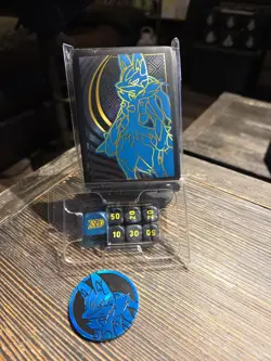 Pokemon Lucario Sleeves, Coin, and Dice from Mega Evolutions ETB -Brand New - Image 1