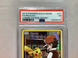 2019 Pikachu 241/236 Cosmic Eclipse Holo Secret Rare PSA 7 Pokemon TCG - Image 2