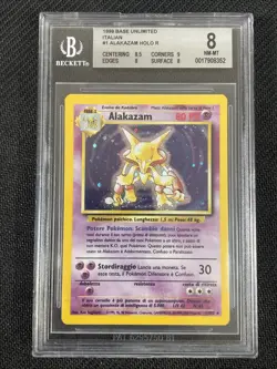 Pokemon TCG BGS 8 ALAKAZAM 1/102 Set Base - 1999 ITA ITALIANO - Image 1