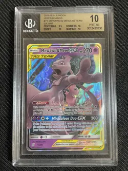 Pokemon TCG BGS 10 MEWTWO e MEW 71/236 Unified Minds - 2019 ENG ENGLISH - Image 1