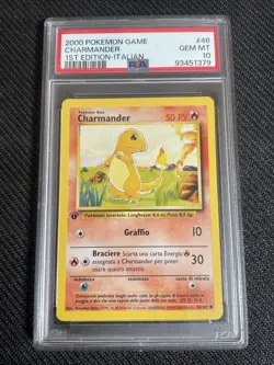 Pokemon PSA 10 CHAMANDER 46/102 Set Base - 2022 ITA ITALIANO 1a Edizione - Image 1