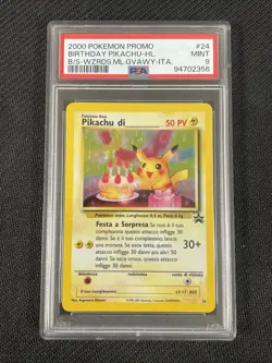 Pokemon TCG PSA 9 PIKACHU di________ 24 Promo - 2000 ITA ITALIANO BIRTHDAY - Image 1