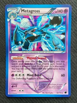 Pokemon 2013 Black & White Plasma Freeze Metagross 52/116 - Holo Rare NEAR MINT - Image 1
