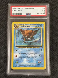 Pokemon TCG PSA 1 KABUTOPS 25/75 Neo Discovery - 2001 ENG ENGLISH - Image 1