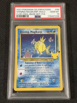 Pokemon PSA 10 SHINING MAGIKARP 66/64 Pokemon Celebrations - 2021 ITA ITALIANO - Image 1