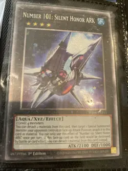 Yugioh Number 101: Silent Honor ARK 1st Edition Platinum Secret Rare RA04-EN211 - Image 1