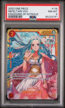 PSA 8 Nefeltari Vivi OP04-118 English Secret Rare One Piece - Image 1