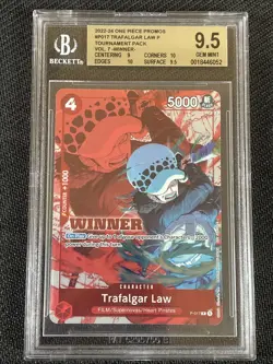 One Piece BGS 9.5 TRAFALGAR LAW P-017 - ENG ENGLISH WINNER - Image 1