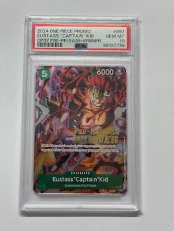 One Piece PSA 10 Promo EUSTASS "CAPTAIN" KID OP07 Prerelease winner - 2024 ENG - Image 1