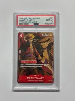 One Piece TCG PSA 10 MONKEY D. LUFFY Winner Pack Vol.1 P-007 - 2023 ENGLISH - Image 1