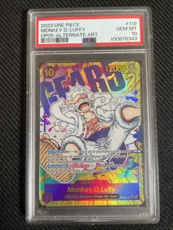 One Piece TCG PSA 10 MONKEY.D.LUFFY OP05-119 SEC - 2023 ENG ENGLISH - Image 1